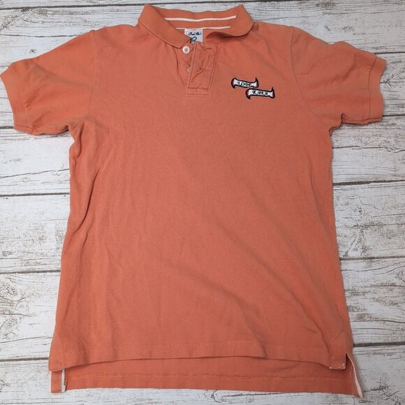 Red On Orange Y2K Polo Shirt To Die For Eagle Embroidered Size Medium - Picture 2 of 8